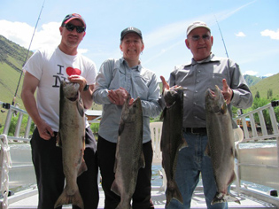Happy Chinook Salmon Anglers